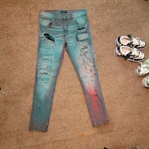Distressed Multicolor Jeans